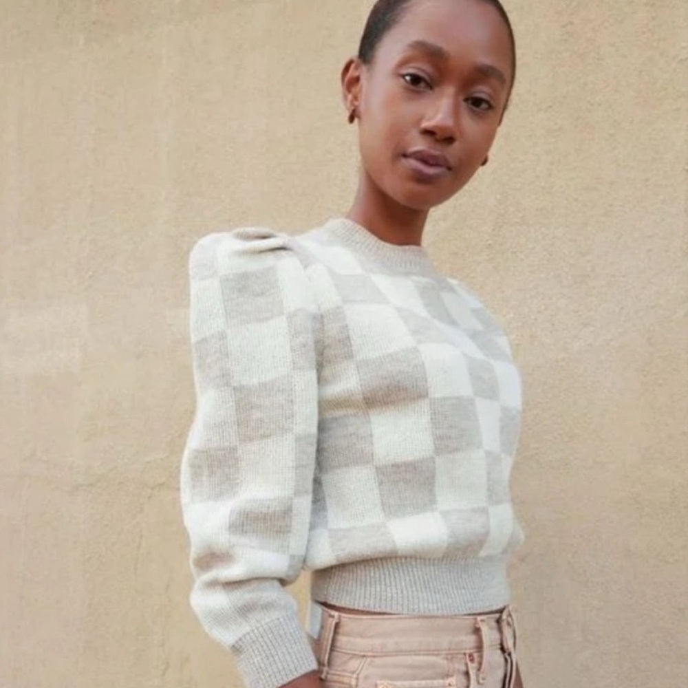 Jessie Loeffler Randall check sweater size Small
